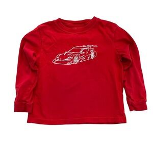 Mustard & Ketchup Kids Red Long Sleeve Racecar T-shirt Size XS 3/4 Boys Tee